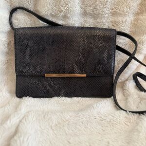 Ted Baker Black Snake Print Crossbody Bag